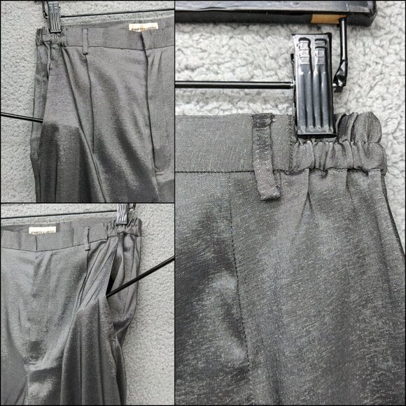 Vtg Jennifer Roberts Dress Pants Womens Metallic Grey High Rise Pleated Size S - Picture 12 of 12